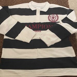 Striped Black and White  Rugby sweatshirt